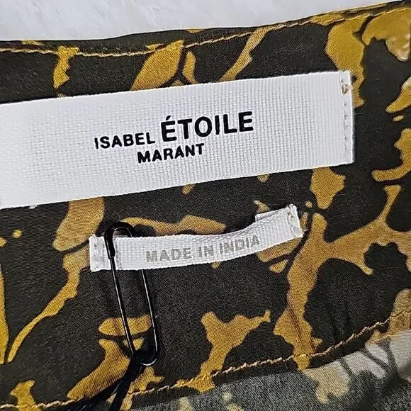 Isabel Marant Étoile Arone Long-Sleeve Abstract-Print Dress Size 34 EU - 2 US‎